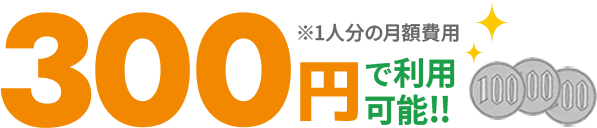 300円で利用可能！