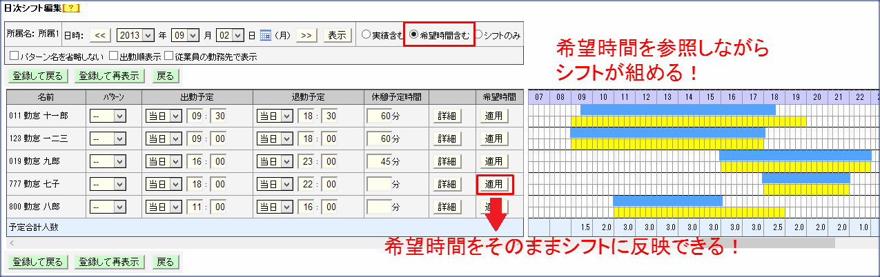 もうシフト作成に悩まない 勤務希望時間設定機能の活用法 ブログ 勤怠管理システムシェアno 1 King Of Time キングオブタイム