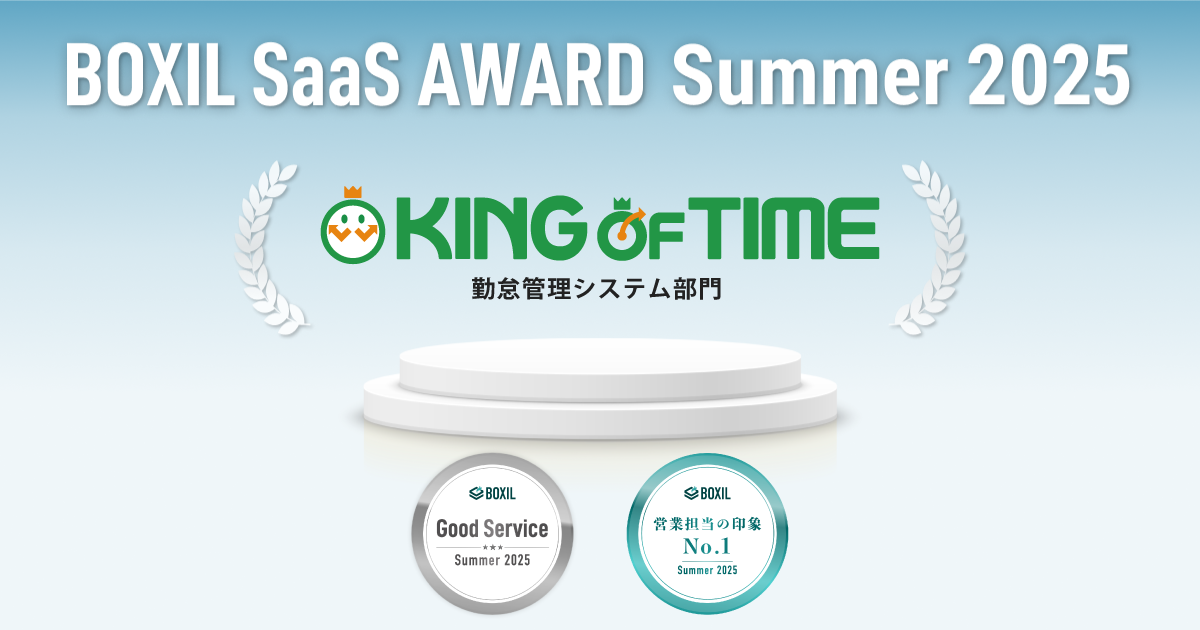 KING OF TIMEが「BOXIL SaaS Award summer 2025」で受賞