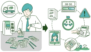 タイムカードと勤怠管理システムの違いのイメージ画像