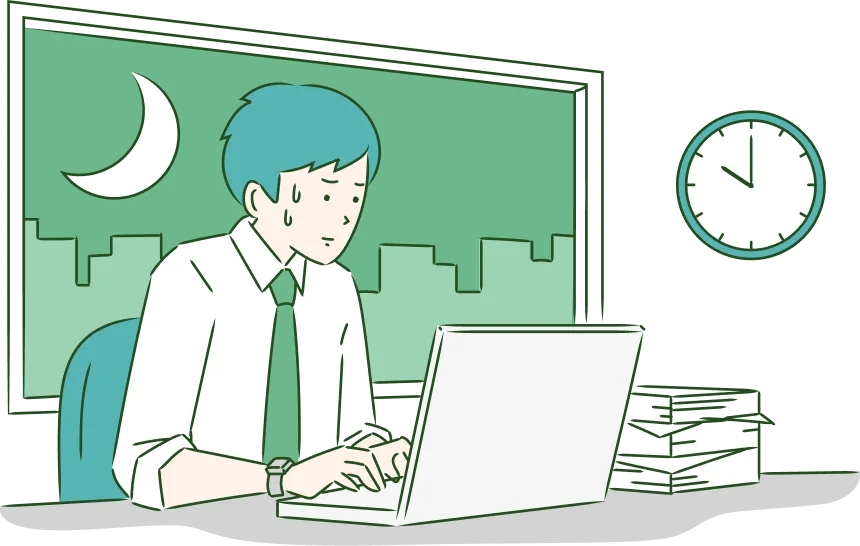 勤怠・給与・人事労務の業務に悩んでいる様子
